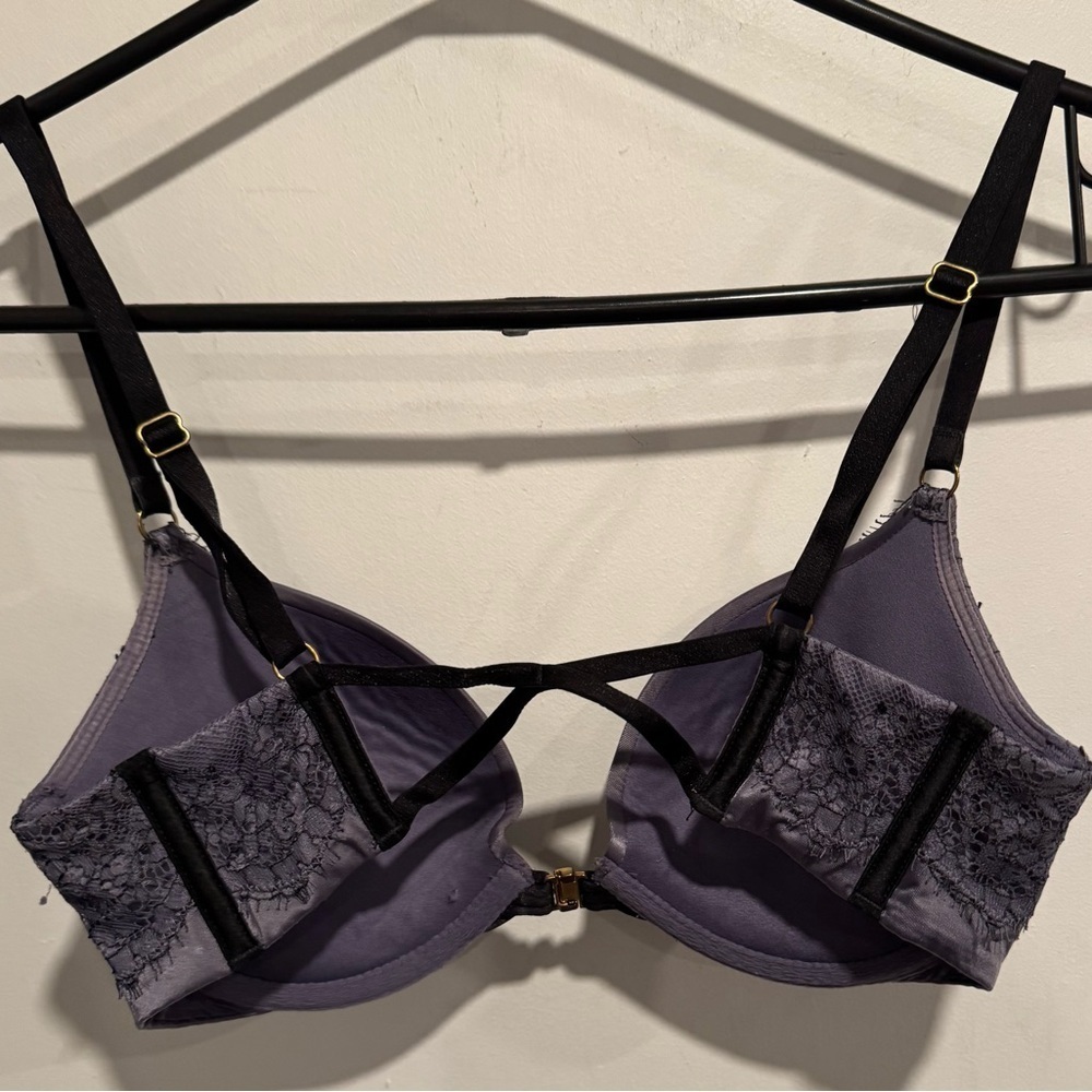 Victoria's Secret Very Sexy Push up strappy front closure bra mauve romantic 32C - Picture 3 of 4